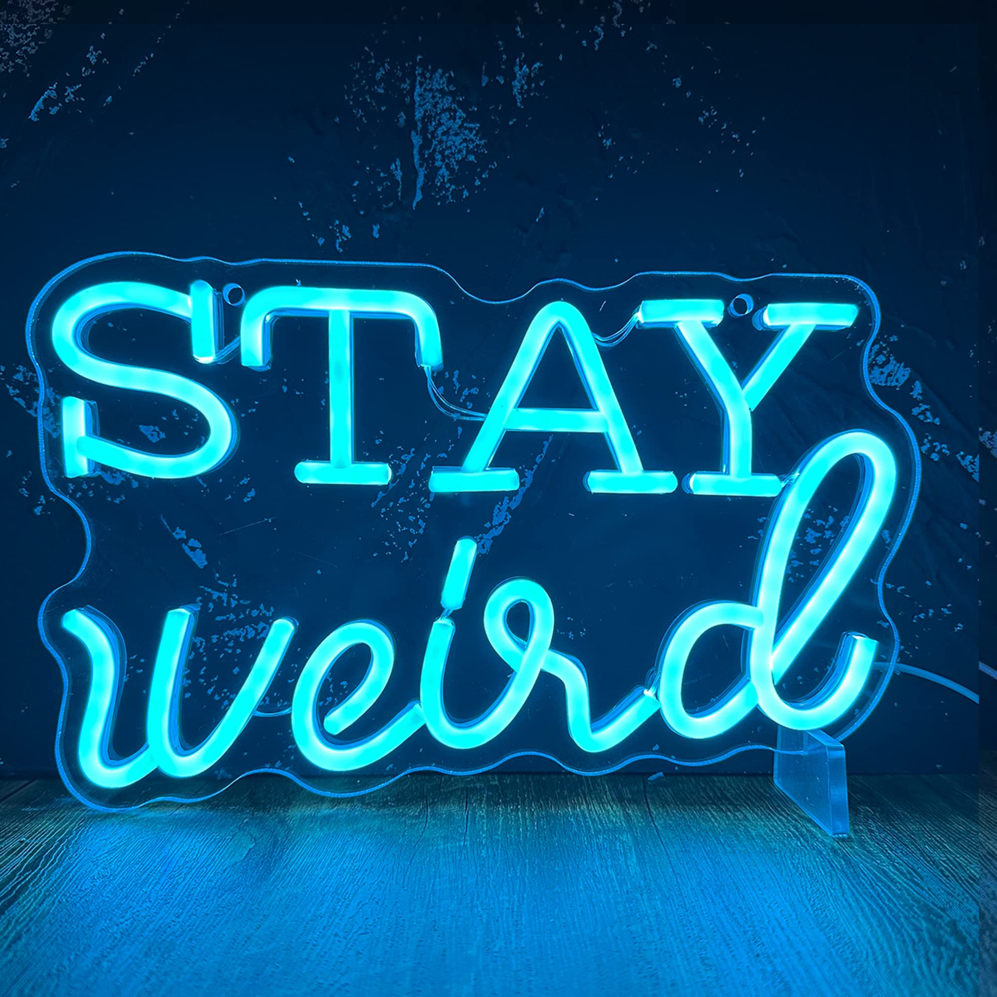 STAY weird ネオン看板 ブルーLED インテリアライト Amazon.co.jp: Manimo Stay Weird ネオンサイン、Stay Weird LEDナイト